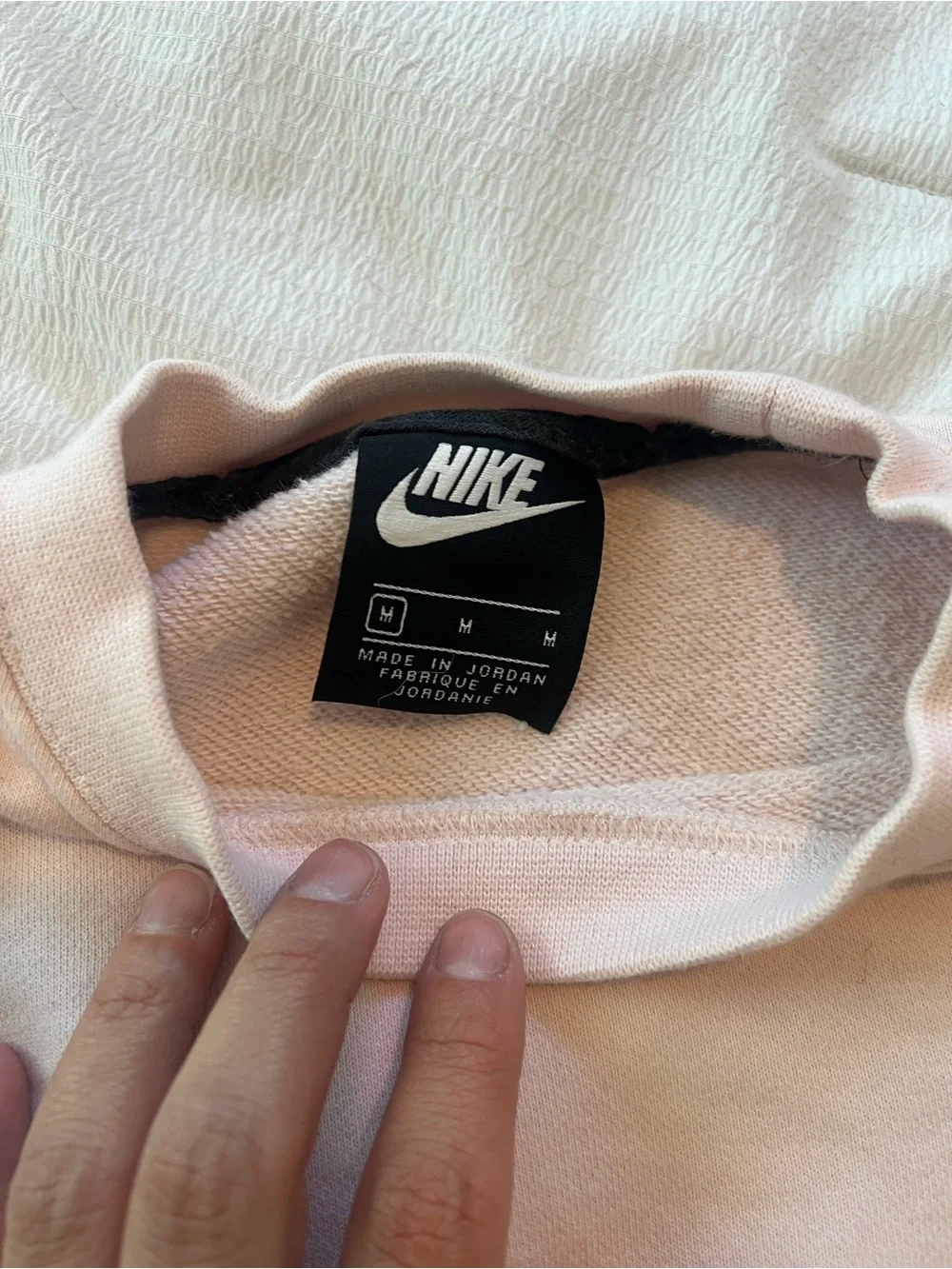 Nike Light Pink Crewneck Sweatshirt with Black Swoosh Tag
